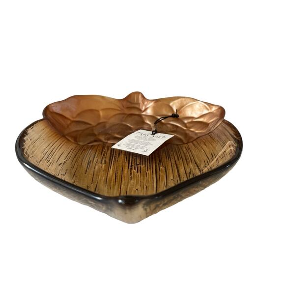 Turkish Amber Glass ACORN Dish Bowl Handmade Fall Autumn Decor by AKCAM New - Picture 5 of 16